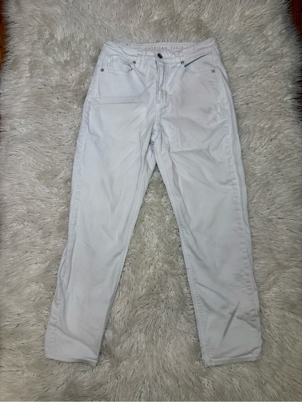 American Eagle Outfitters White Straight Leg Jeans Stretch
